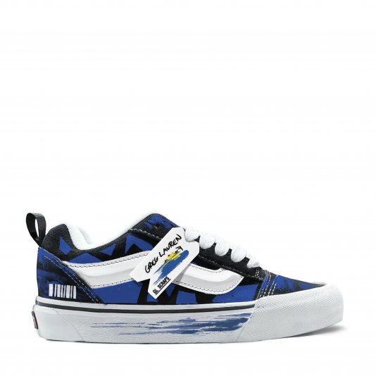 [ CUSTOM ] Knu Skool Geometric Abstract Black/Blue/White